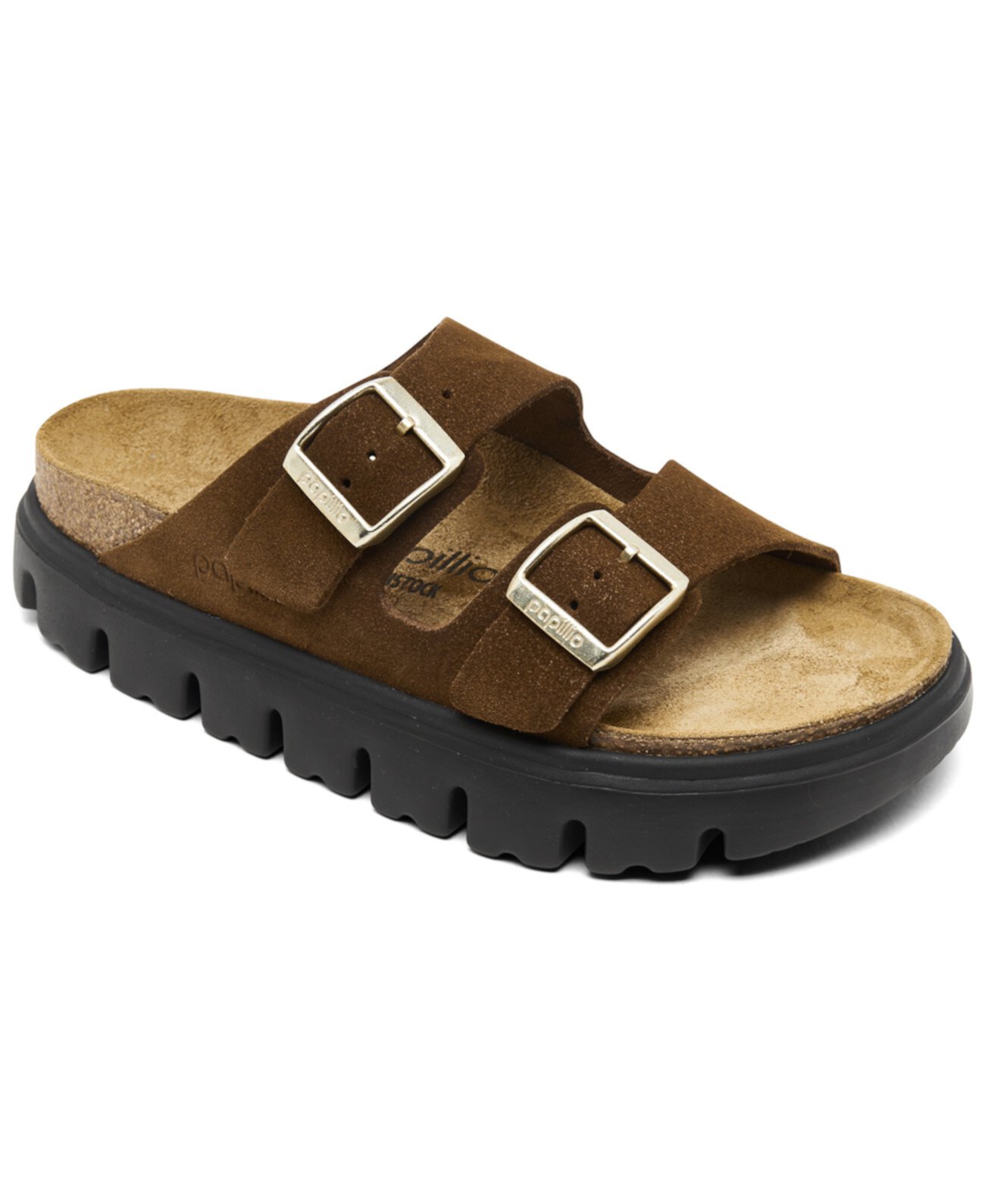 Женские Сандалии на плоской подошве Birkenstock Arizona Platform Suede Leather Birkenstock