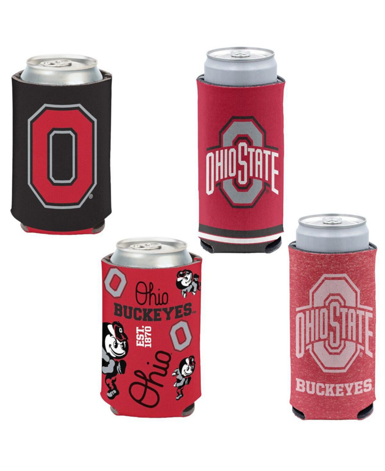 Ohio State Buckeyes 4-Pack 12oz. Can Slim Can Cooler Set Wincraft