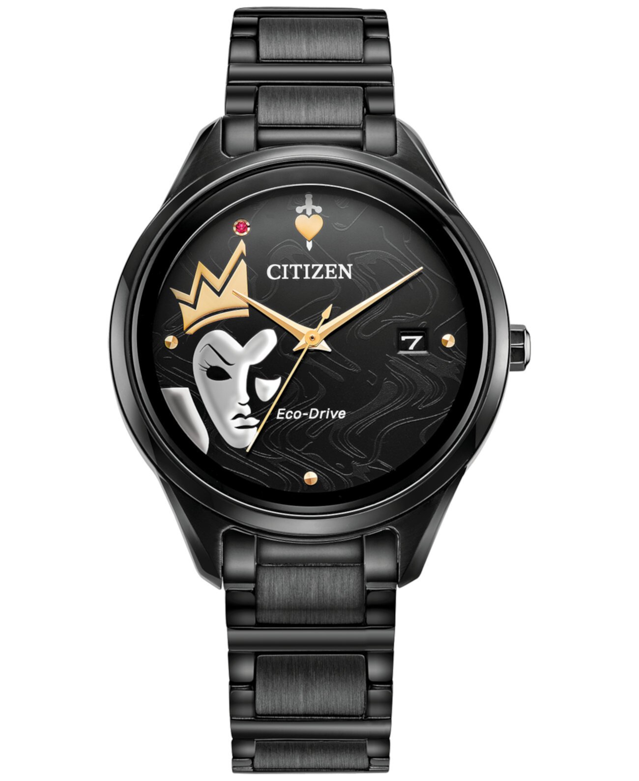 Смарт часы Citizen Eco-Drive Женские Часы с Черной Стальной Браслетой 37мм Citizen