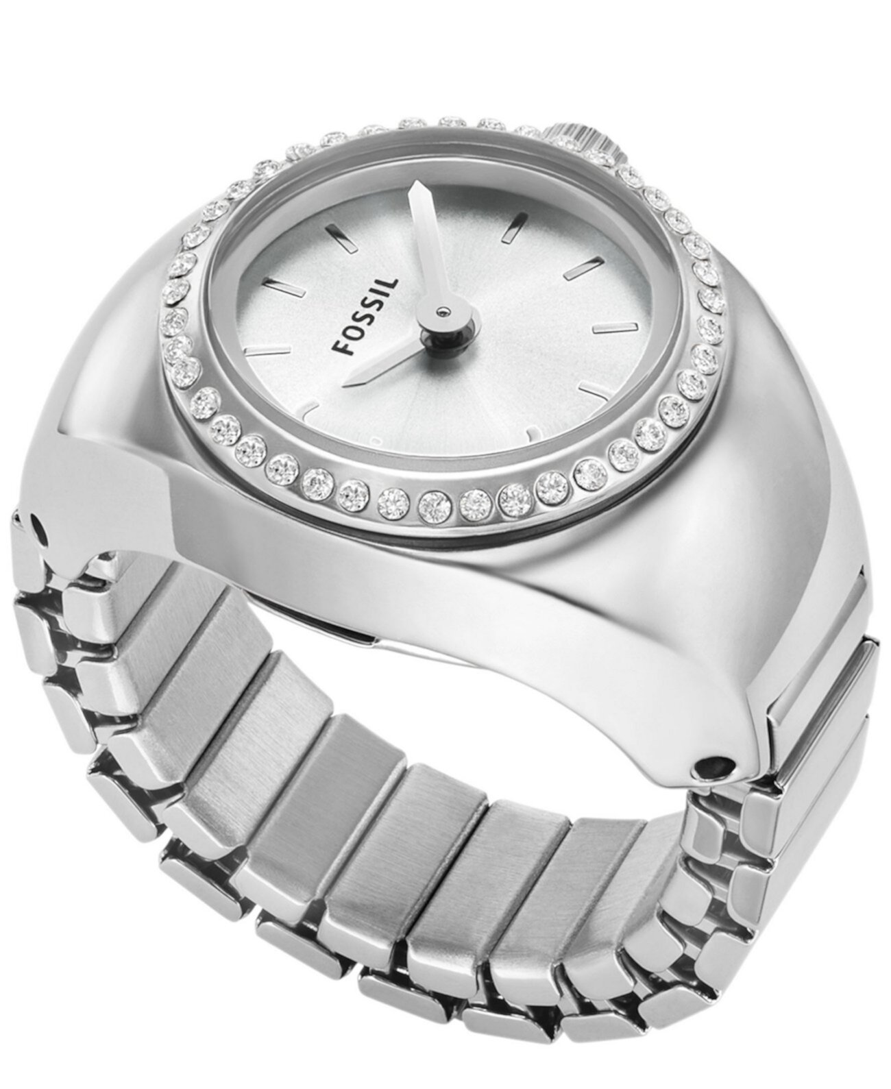 Смарт часы Fossil Women's Watch Ring Two-Hand Silver-Tone Stainless Steel 15mm Fossil