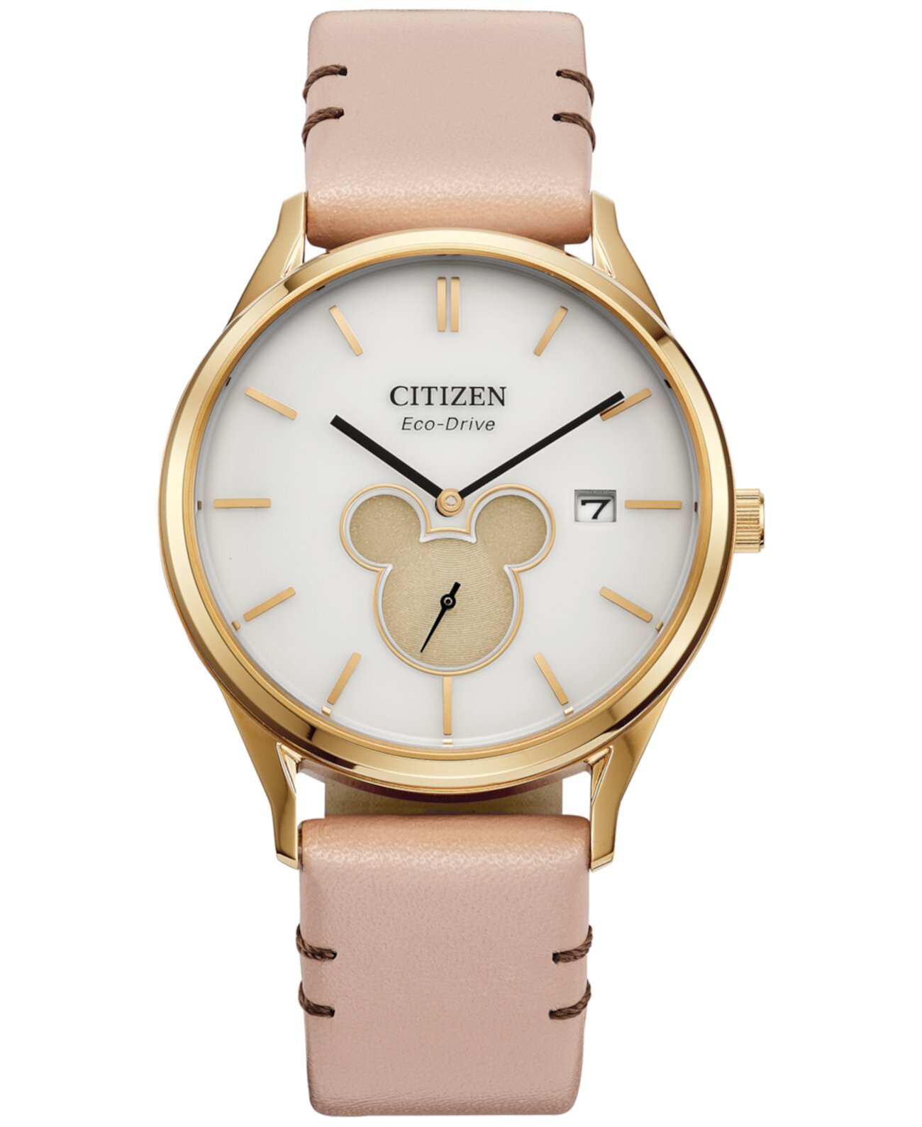 Смарт часы Citizen Eco-Drive с ремешком из бежевая кожи 40mm Citizen