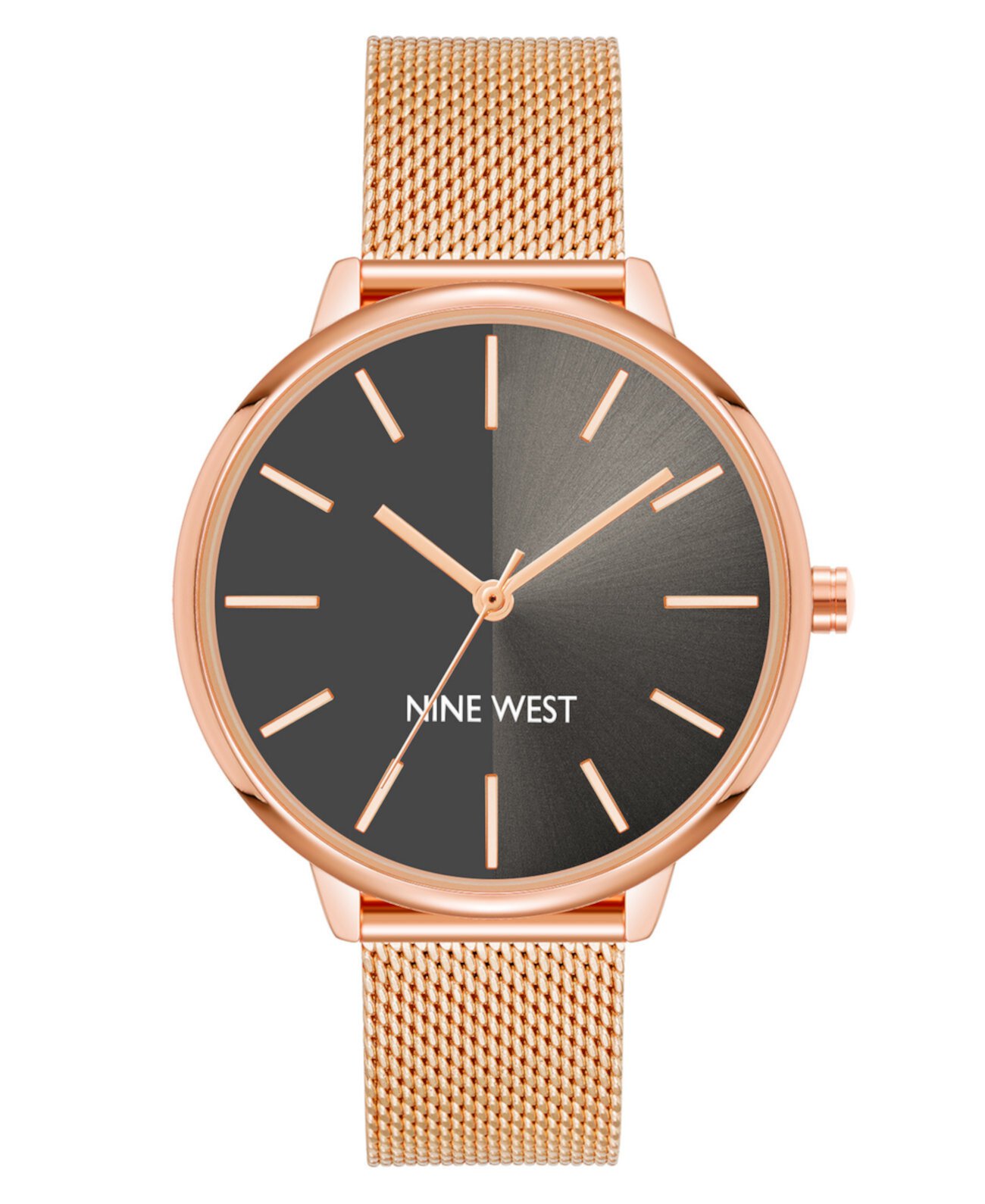 Смарт часы Nine West Женские из стали с розовым золотом на сетчатом ремешке, 40mm Nine West