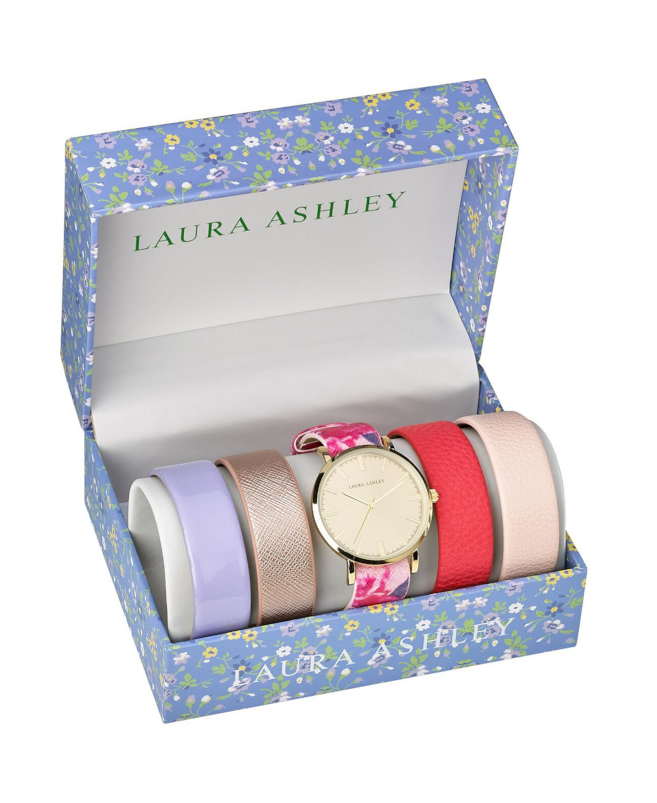 Смарт часы Laura Ashley Gold Slidethrough Interchangeable Sleek Dial Floral Straps Set Laura Ashley