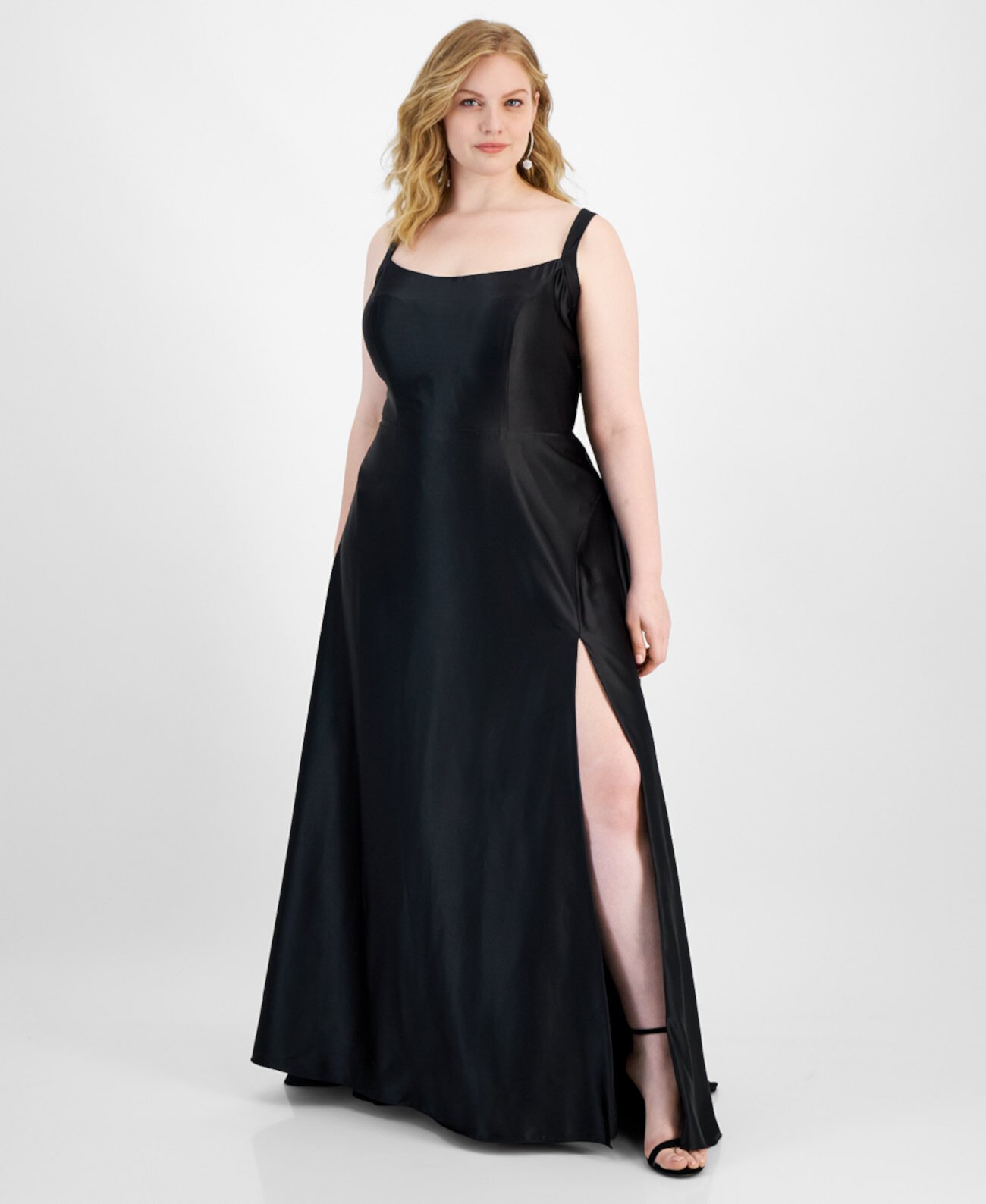 Женское Вечернее Платье B Darlin Trendy Plus Size Scoop-Neck Front-Slit B Darlin