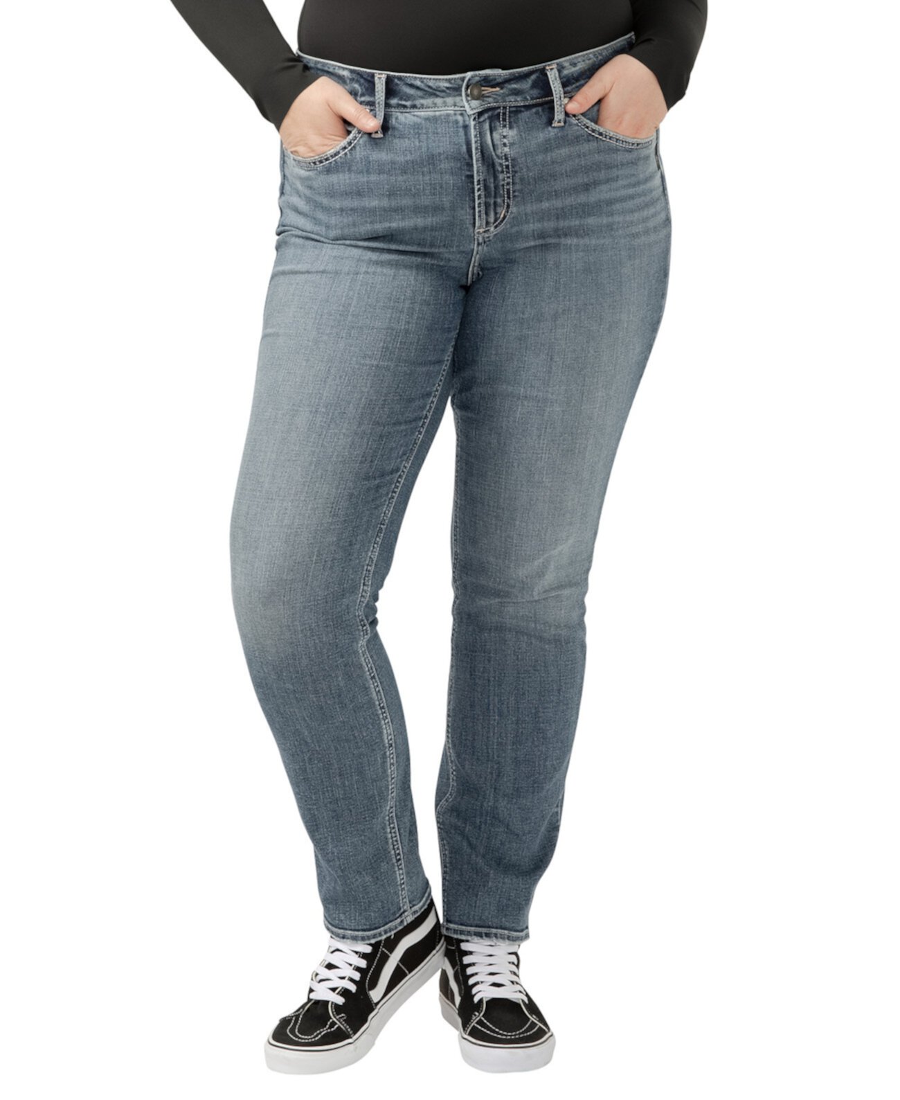 Женские Прямые Джинсы Silver Jeans Co. Plus Size Suki High-Rise Curvy-Fit Silver Jeans Co.