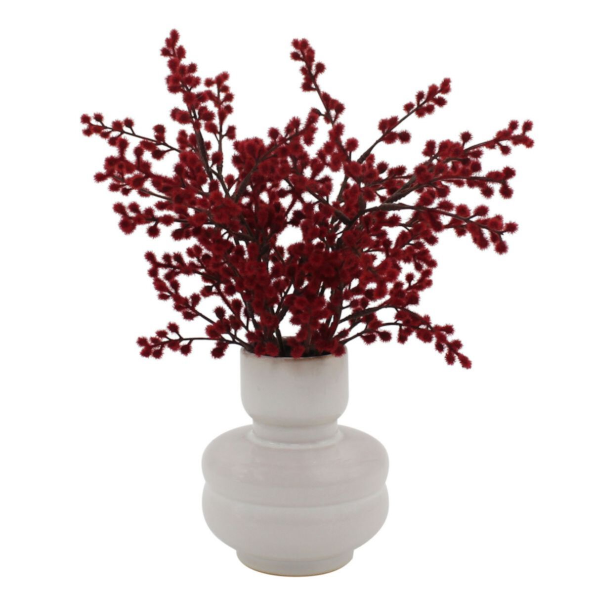 Red Berry Arrangement In Ceramic Vase Unbranded