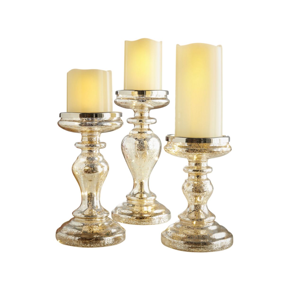 Brylanehome Pre-lit Mercury Glass Candle Holder BrylaneHome