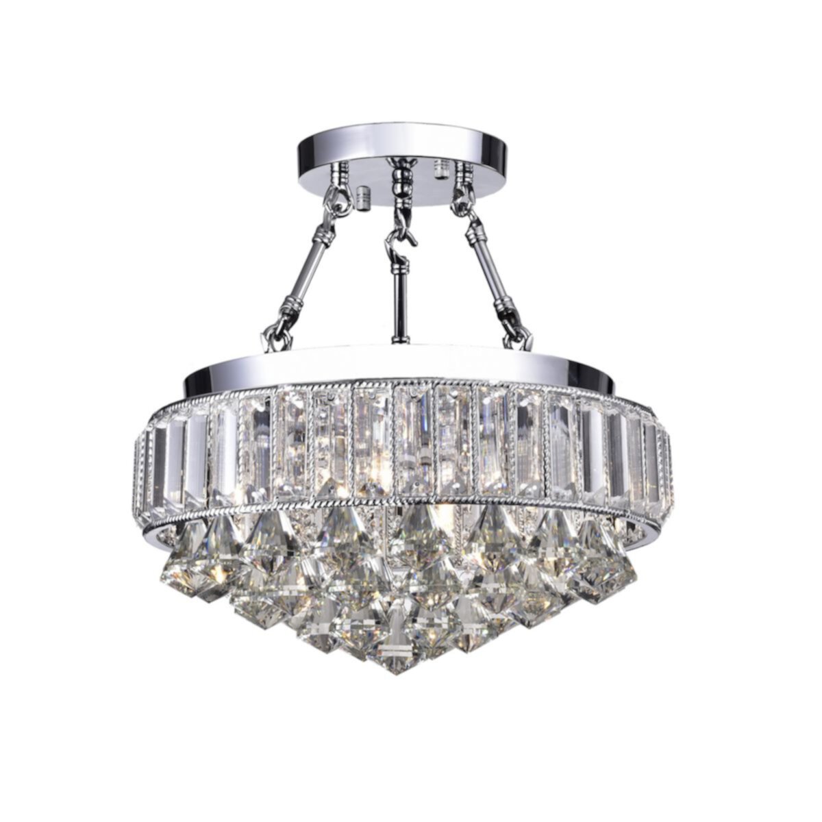 Greenville Signature 4-Light Chrome Semi Flush Mount for Dining/Living Room, Bedroom, Entryway Greenville Signature