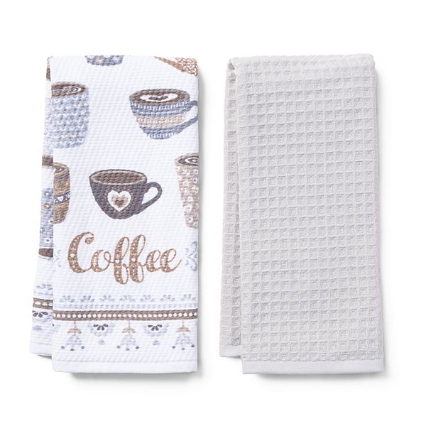 Кухонные полотенца Coffee First, 2 штуки, хлопковые, уникальный принт, 350 GSM Caro Home