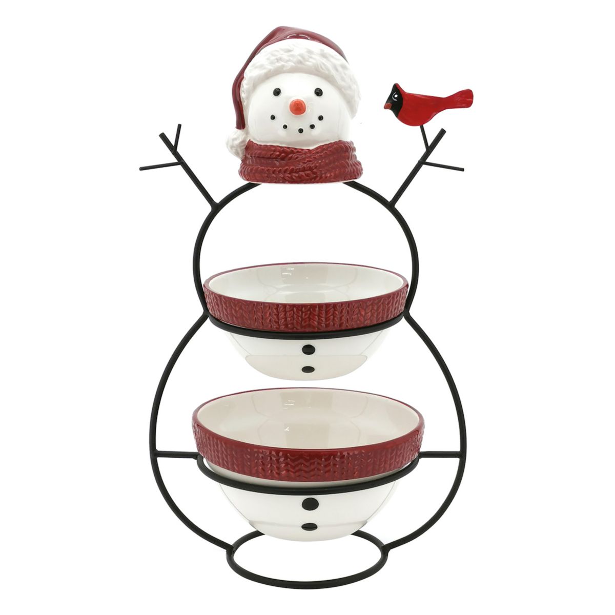 St. Nicholas Square® Yuletide Snowman 2-Tier Server St. Nicholas Square