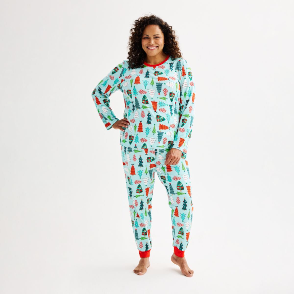 Женская Пижама Jammies For Your Families Trees Пижамный Топ и Брюки Jammies For Your Families