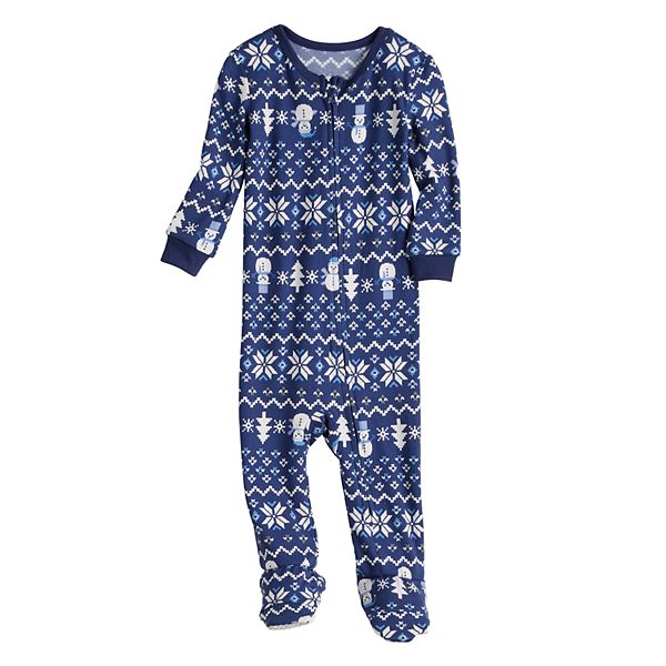 Детские зимние пижамы Jammies For Your Families с рисунком Fairisle и закрытыми ногами Jammies For Your Families