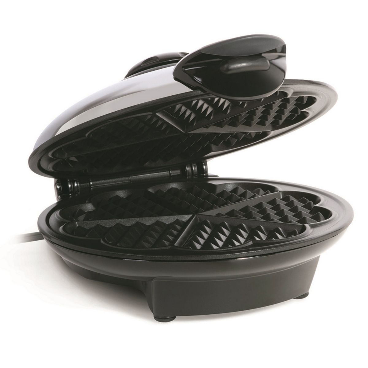 Waffle Maker; W/heart Design, Temperature Control, 8&#34; Ceramic Coating, 850 Watt Euro Cuisine