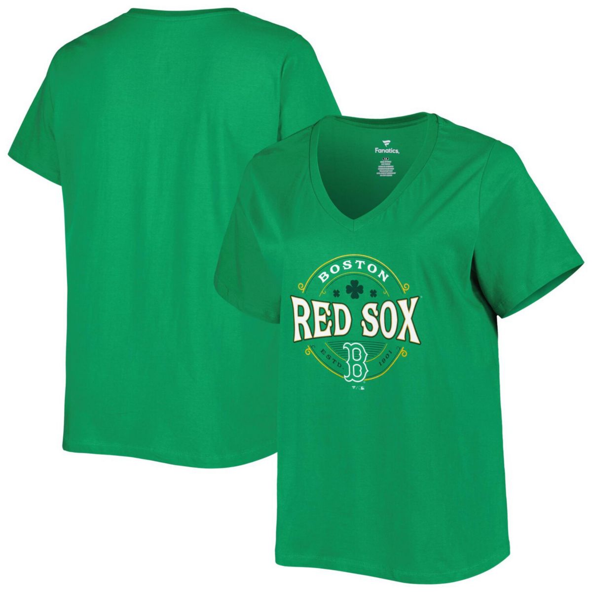 Женская Футболка Profile Kelly Green Boston Red Sox Plus Size Celtic V-Neck Profile