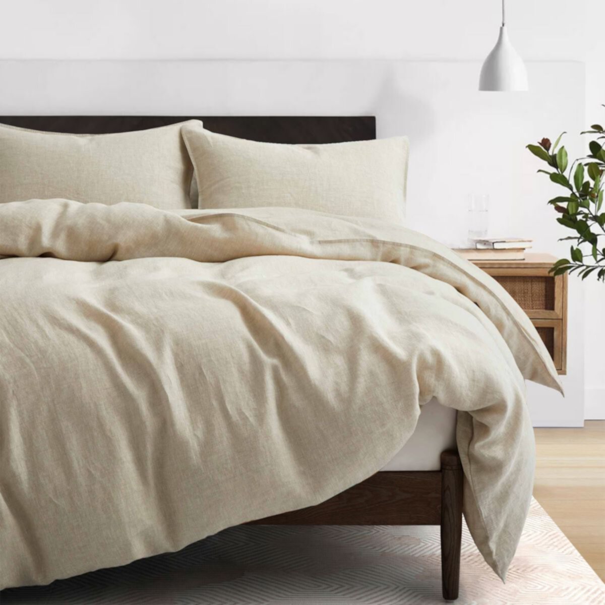 Unikome Super Soft Washed Cotton Linen Duvet Cover, Simple Style Comforter Cover UNIKOME