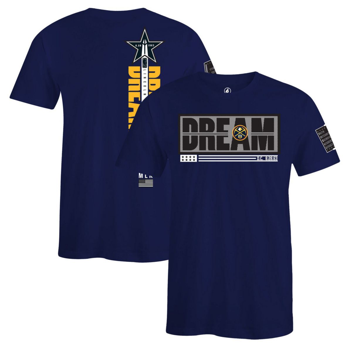 Унисекс Футболка FISLL x Black History Collection Синяя Denver Nuggets FISLL