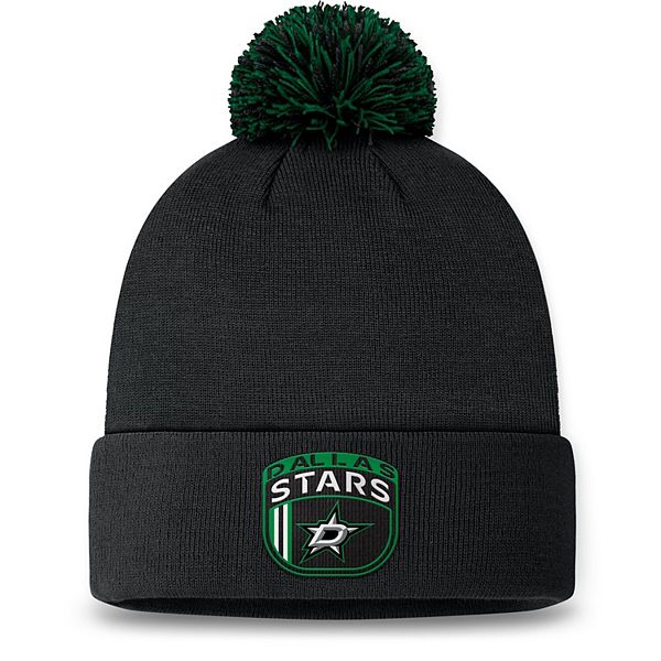 Вязаная мужская шапка с отворотом и помпоном Dallas Stars 2024 NHL Драфт Fanatics Brands - White Label