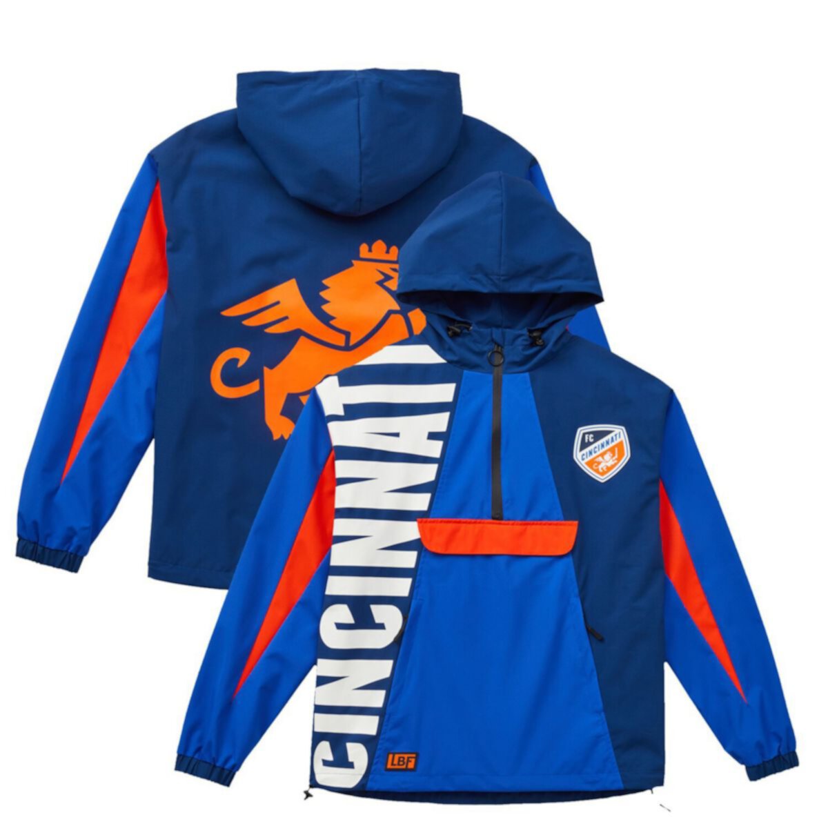 Унисекс-анорак Tekker Half-Zip синего цвета с рисунком Live Breathe Futbol FC Cincinnati Live Breathe Futbol