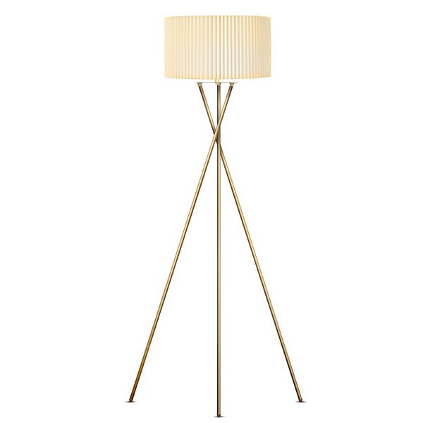 Brightech Jaxon 60&#34; Led Contemporary Tripod Floor Lamp With Pleated Shade Brightech