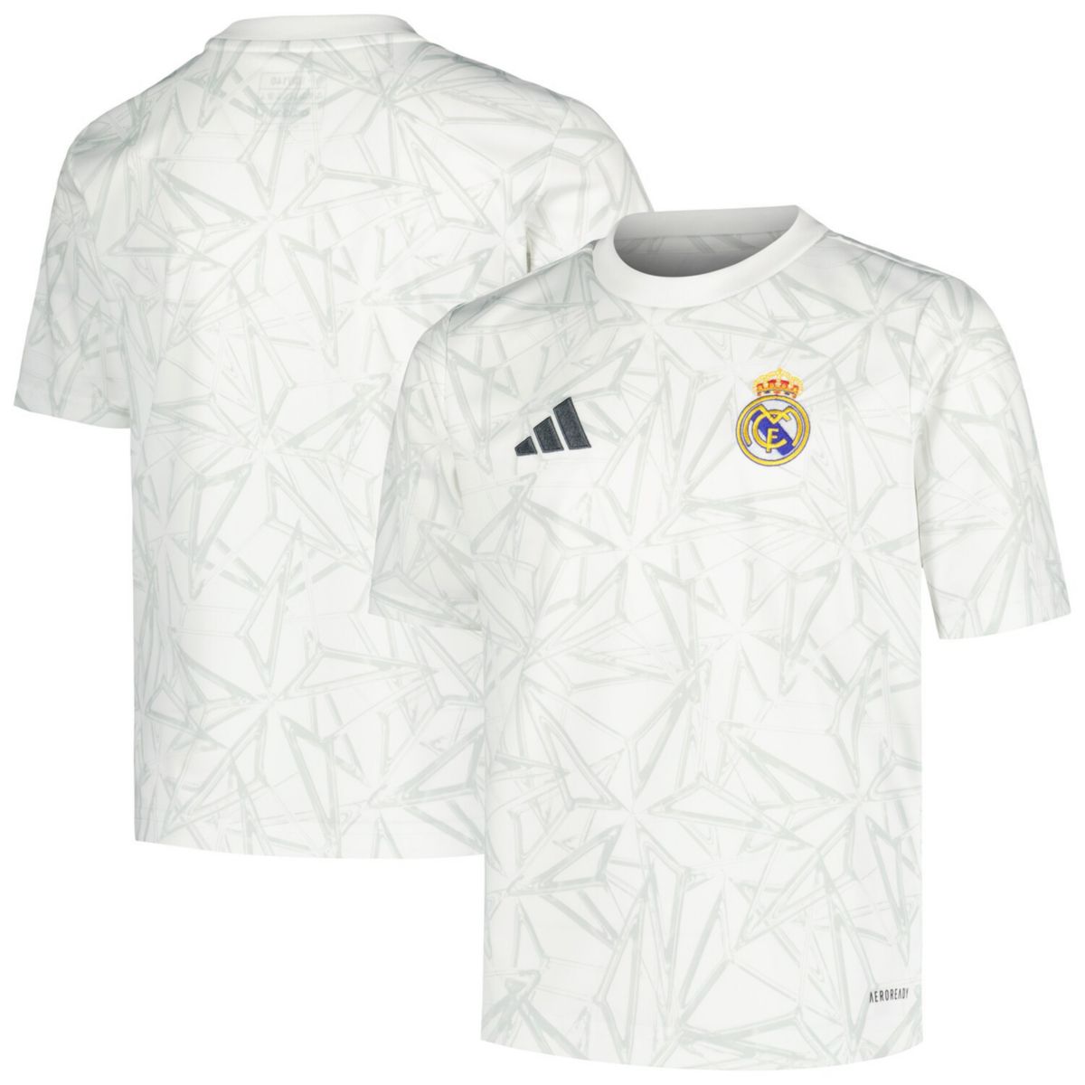 Юношеская Рубашка, Футболка, Топ adidas Белая Real Madrid 2024/25 Pre-Match Unbranded