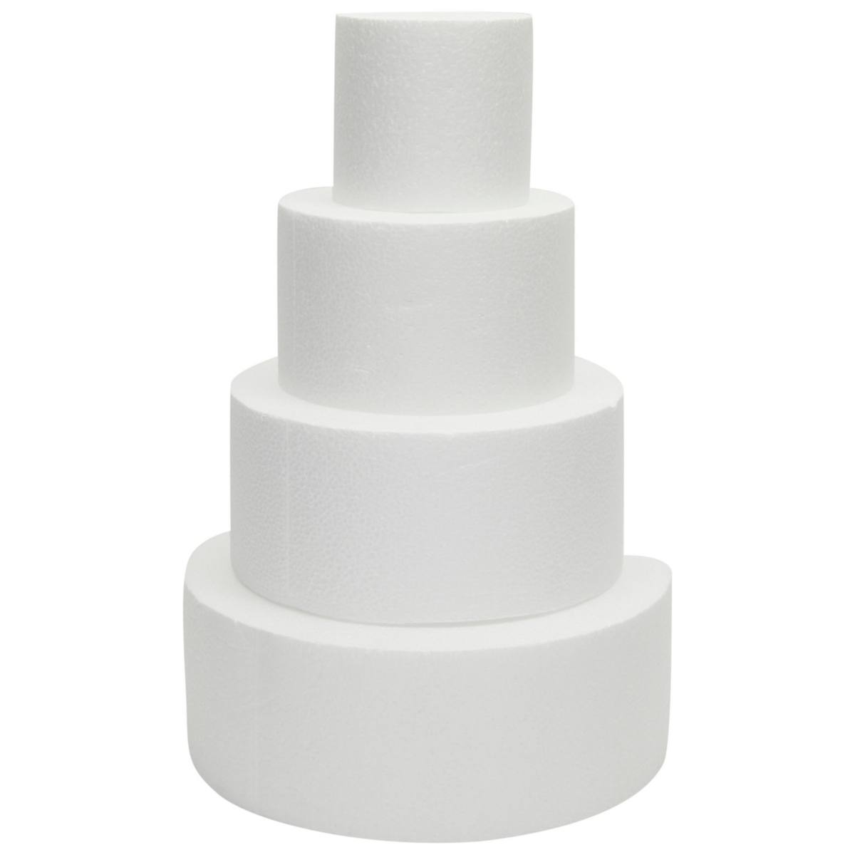 Foam Cake Dummies, 4&#34; 6&#34; 8&#34; 10&#34; Dummy Wedding Cake Rounds, 14.4 Inches Tall Bright Creations