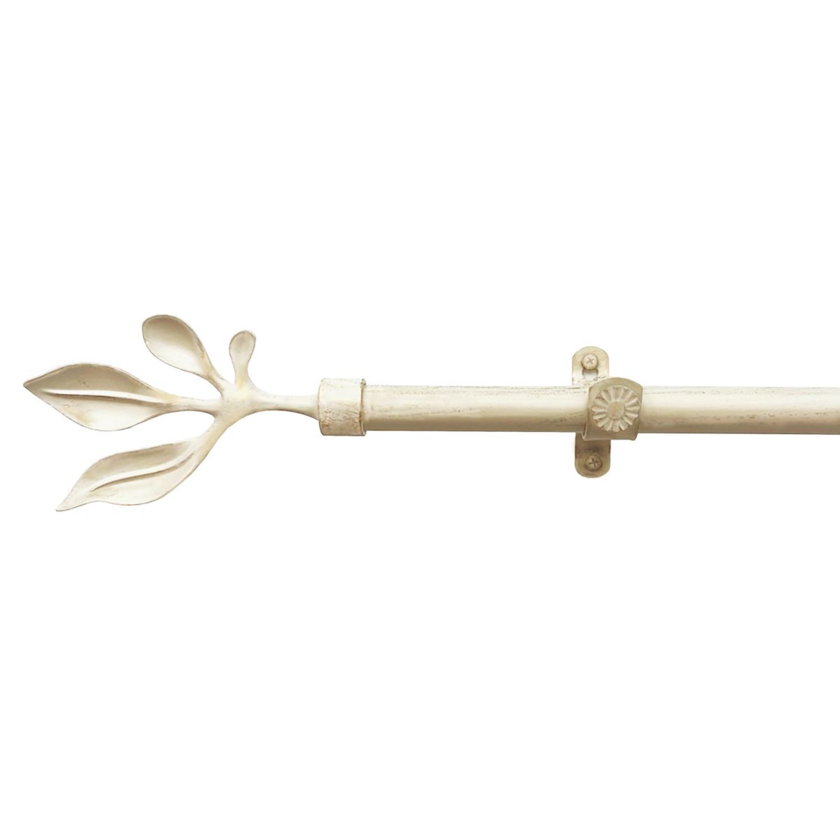 Achim Metallo Atrium Cream Decorative Adjustable Curtain Rod & Finial Set Achim