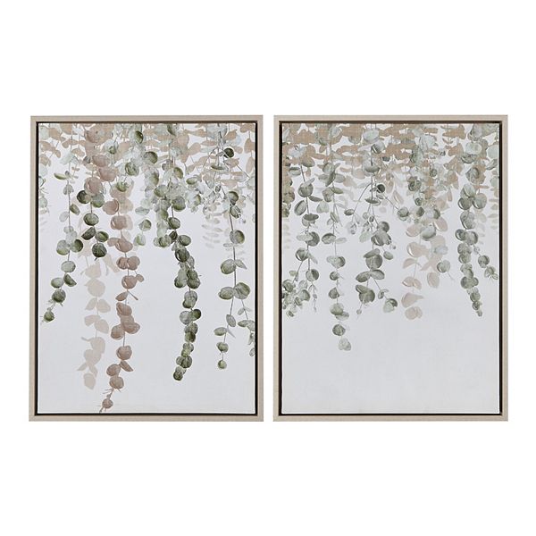 INK+IVY Botanical Waterfall Eucalyptus 2-Piece Framed Canvas Wall Decor Set INK+IVY