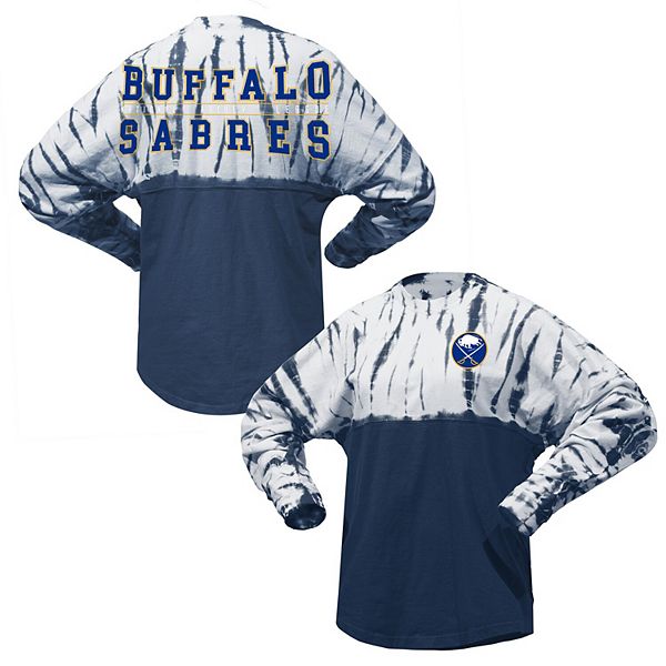 Унисекс Футболка Spirit Jersey Navy Buffalo Sabres Crystal Half Dye с Длинным Рукавом Spirit Jersey