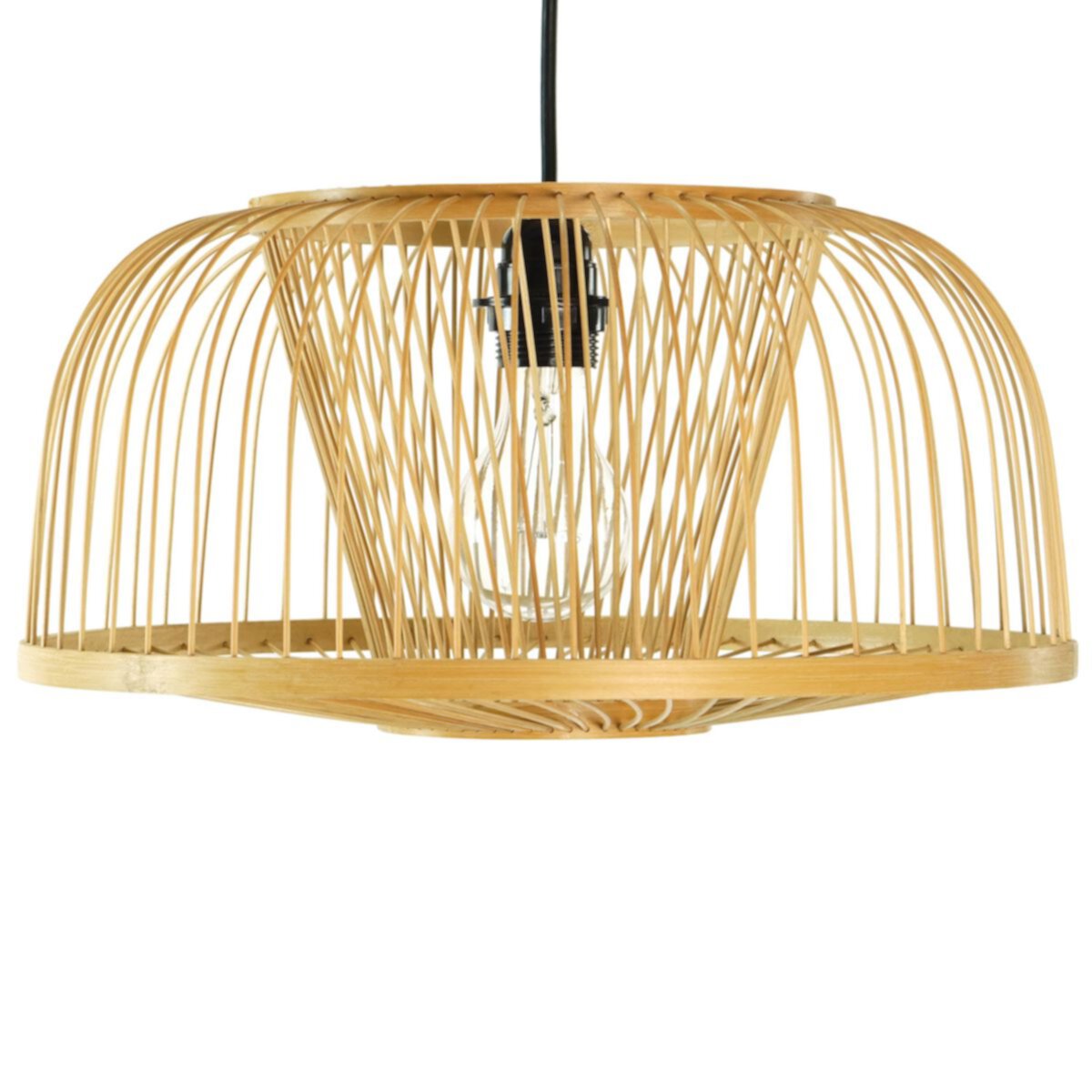 Modern Oval Bamboo Wicker Rattan Hanging Light Shade for Living Room, Dining Room Wickerwise