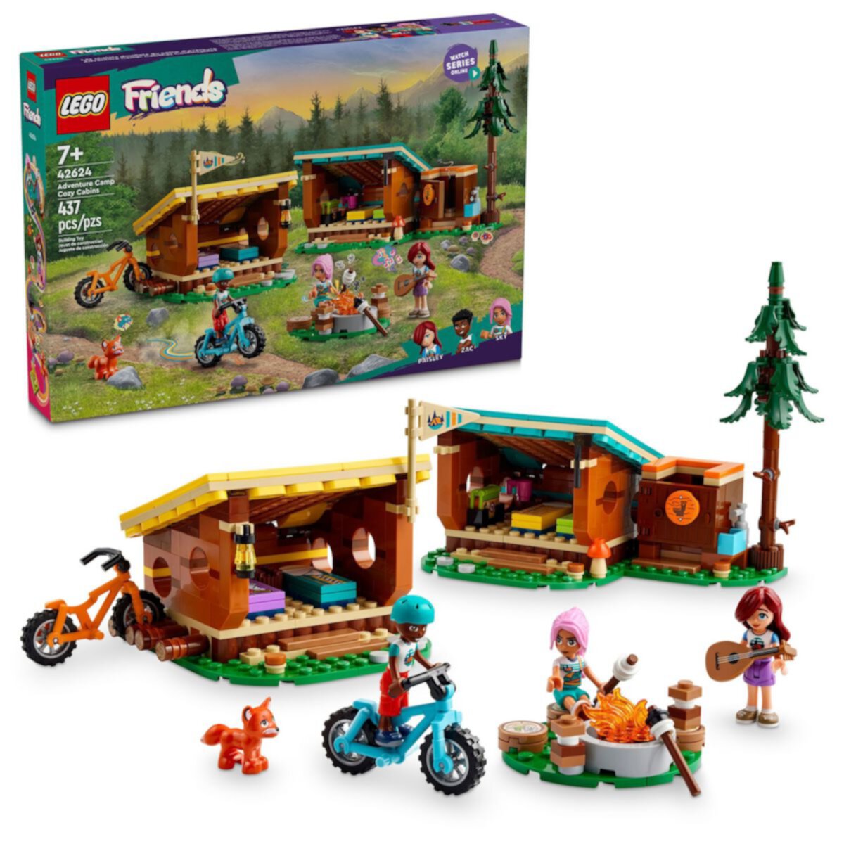 Набор игрушек Lego Friends Adventure Camp Cozy Cabins 42624 Lego