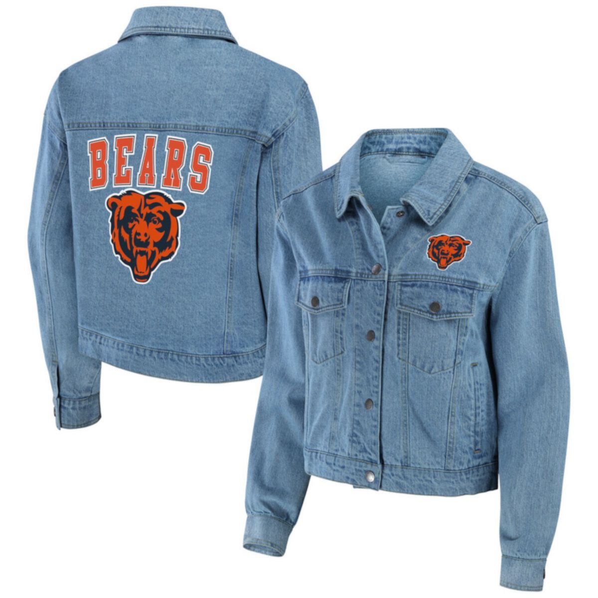 Женская Повседневная куртка Unbranded Chicago Bears Full-Snap Denim Jacket Unbranded