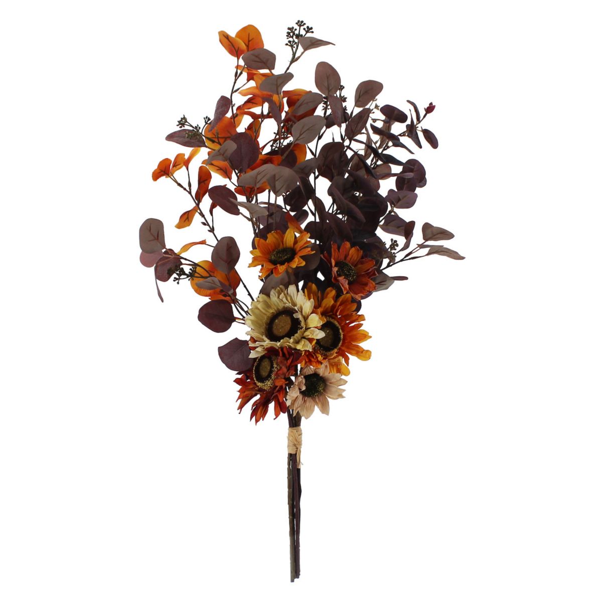 Artificial Eucalyptus And Sunflower Stem Bundle Floral Arrangement Unbranded