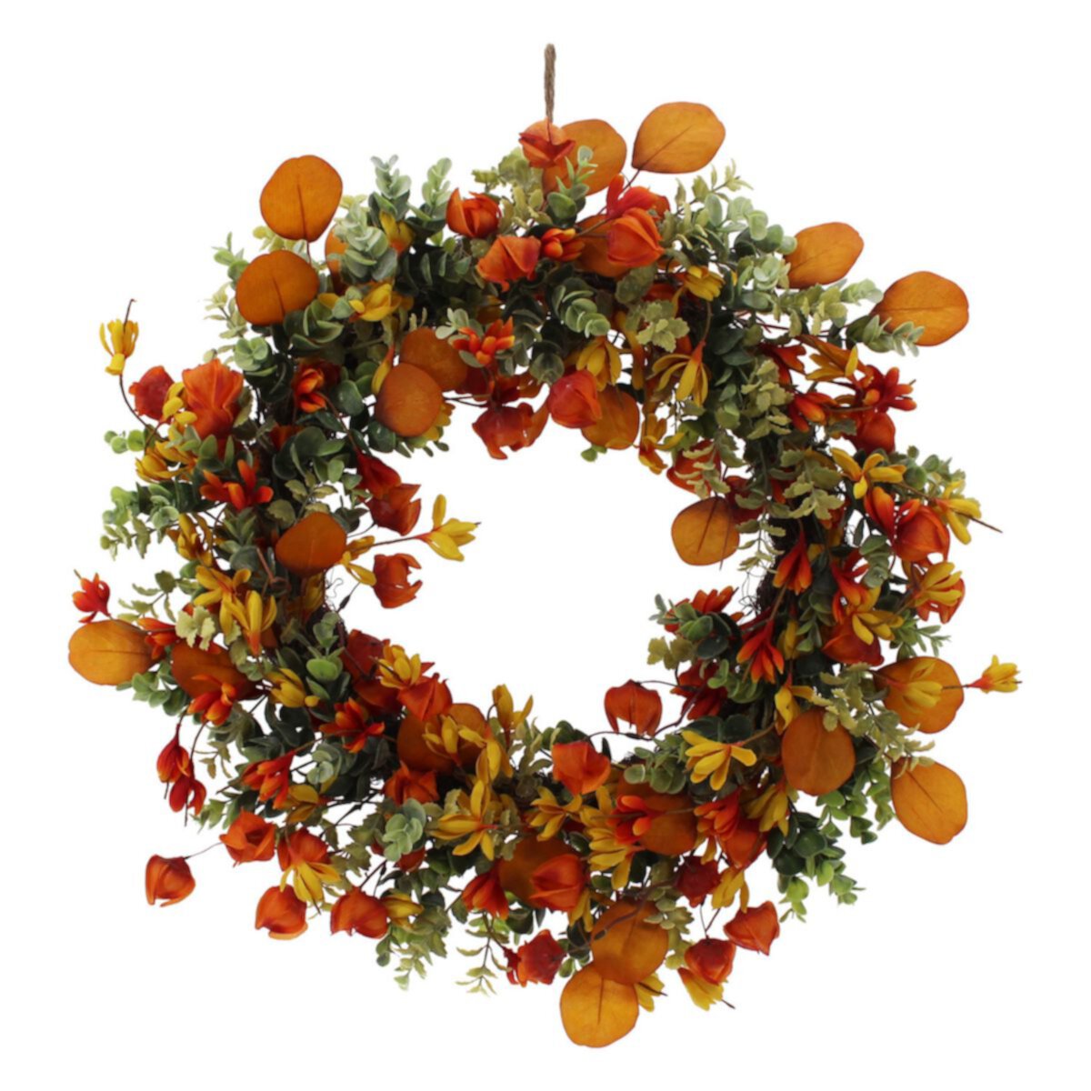 Artificial Pumpkin Lantern Wreath Unbranded