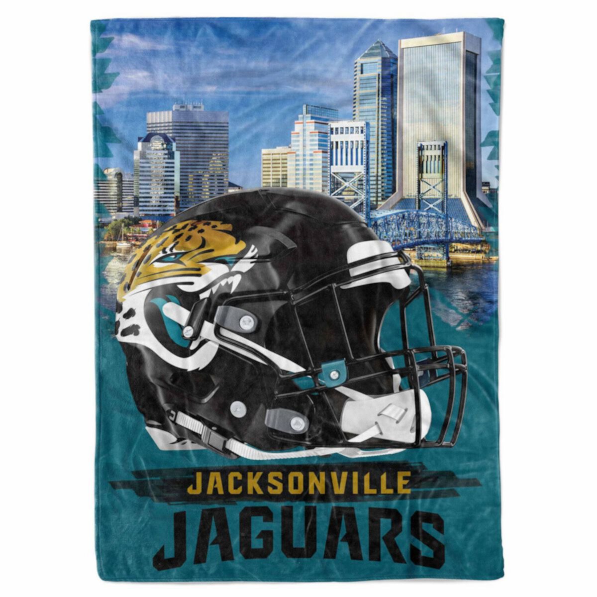 Jacksonville Jaguars 66&#34; x 90&#34; City Sketch Blanket Logo Brand