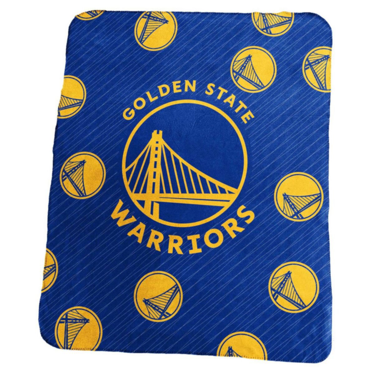 Golden State Warriors 50&#34; x 60&#34; Repeating Logo Classic Plush Throw Blanket Logo Brand