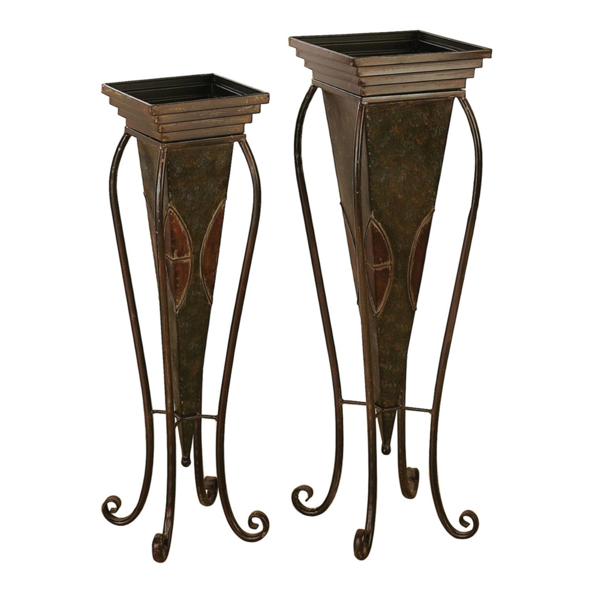 Stella & Eve Brown Rustic Planter Floor Decor 2-piece Set Stella & Eve