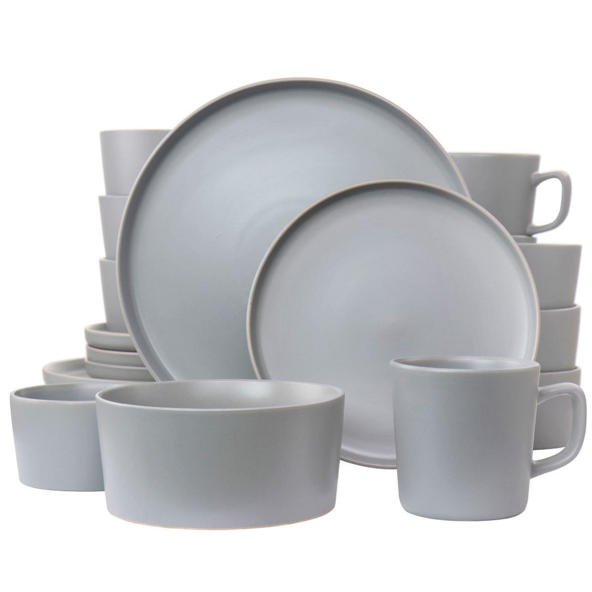 Elama Luxmatte Light Grey 20 Piece Dinnerware Set Elama