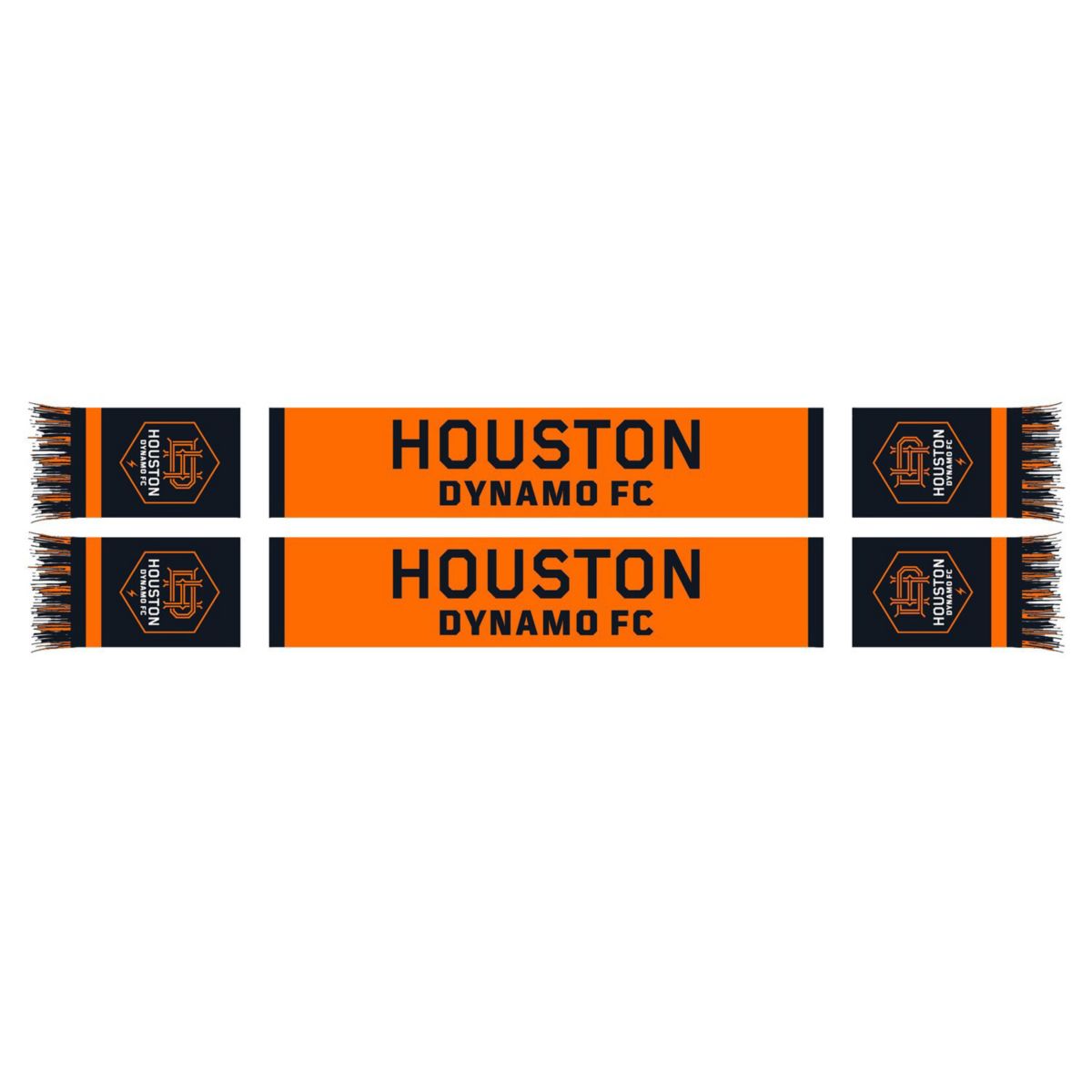 Шарф с принтом Houston Dynamo FC, 100% акрил, с бахромой Ruffneck Scarves