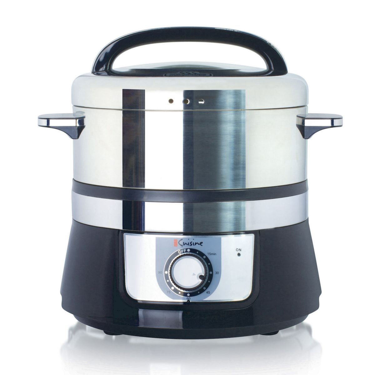 Electric Food Steamer; Stainless Steel, Black Small 3.2l Capacity - 1200 Watts Euro Cuisine