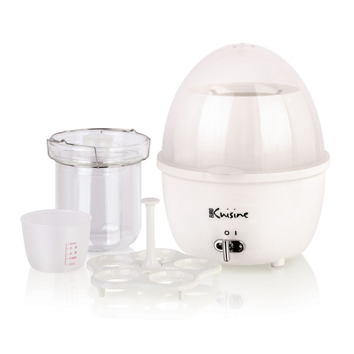 Electric Food Steamer And Egg Cooker - White Euro Cuisine