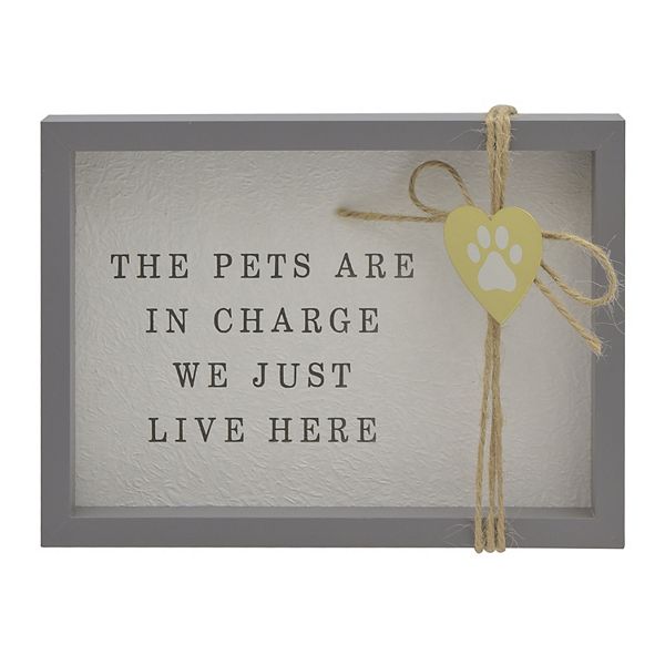 Belle Maison Pets In Charge Captioned Art Box Sentiment Table Decor Belle Maison