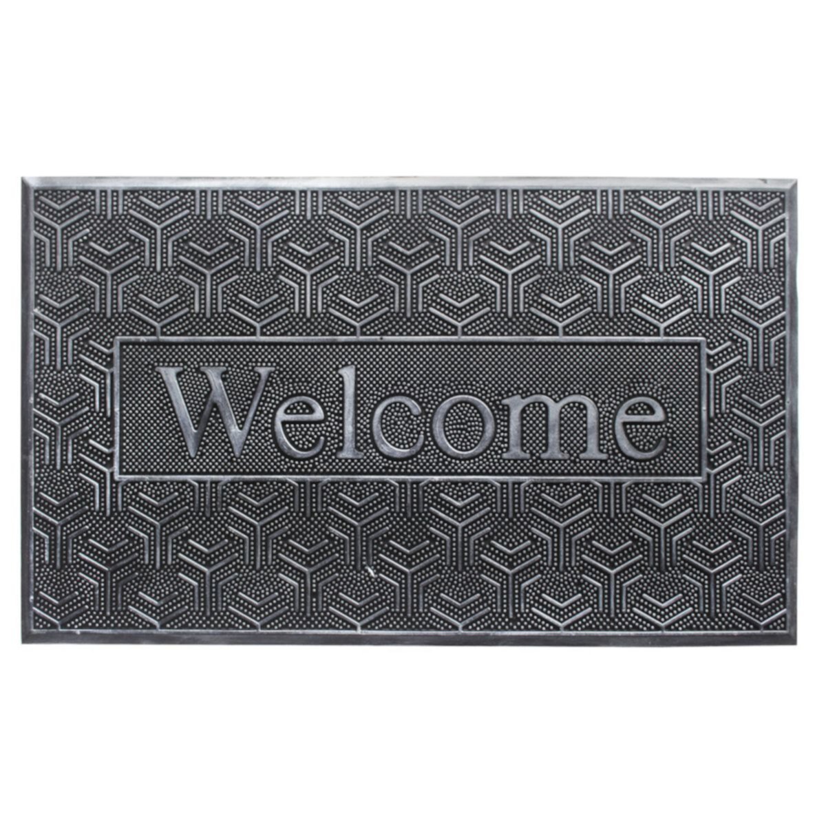 RugSmith Silver-Tone Geometric Welcome Doormat RugSmith