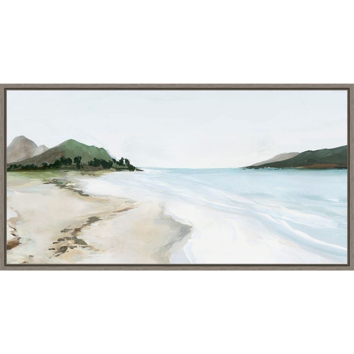 Amanti Art Kiss from a Wave (Beach) Framed Canvas Wall Art Amanti Art