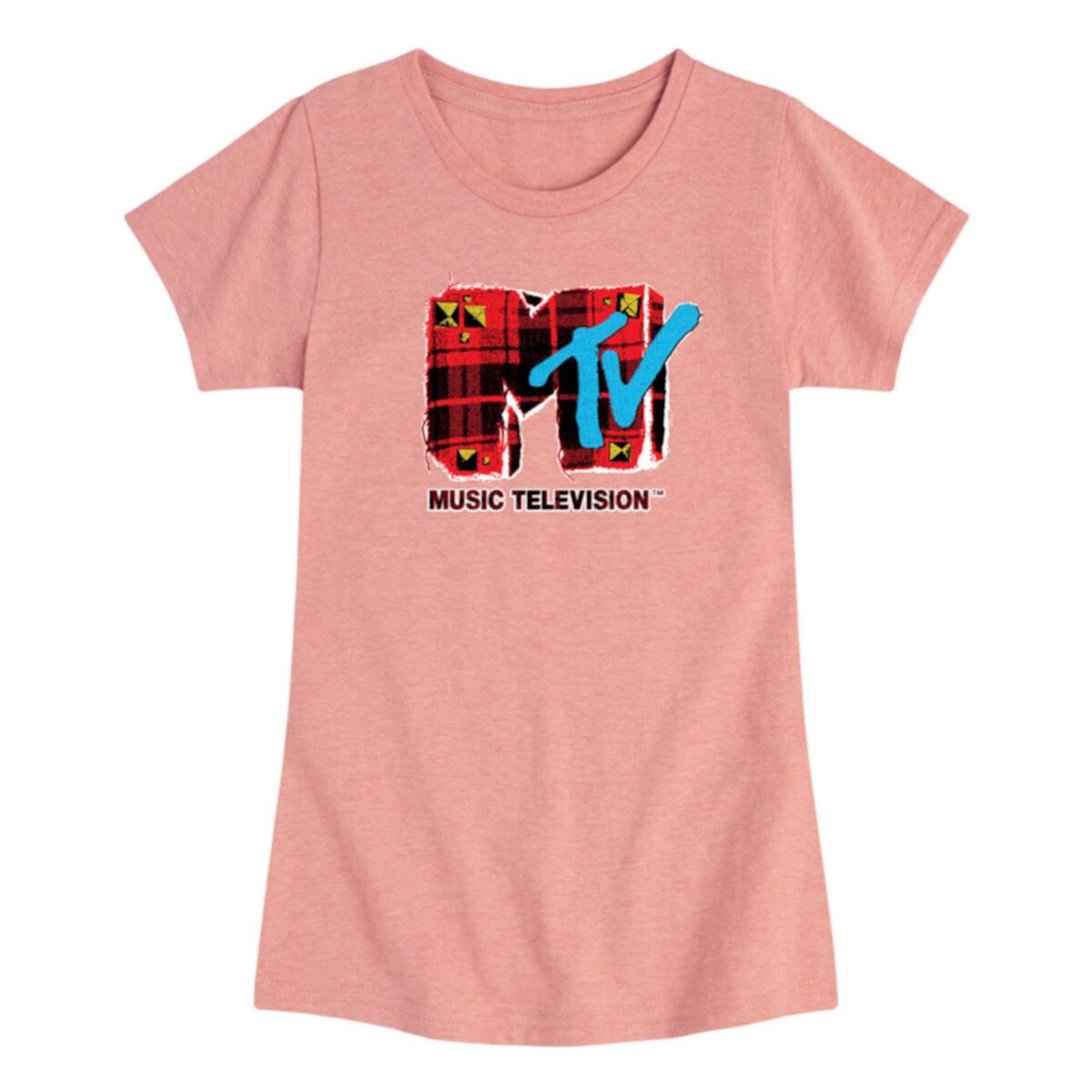 Детская Футболка Licensed Character MTV Logo Grunge Plaid Licensed Character