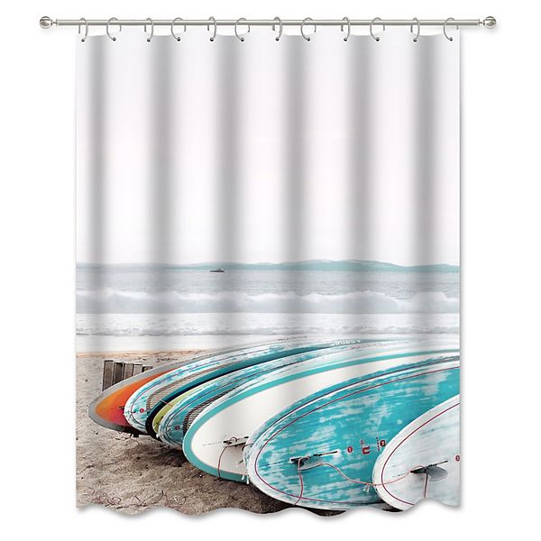 Americanflat Surfboards Waiting Shower Curtain Americanflat