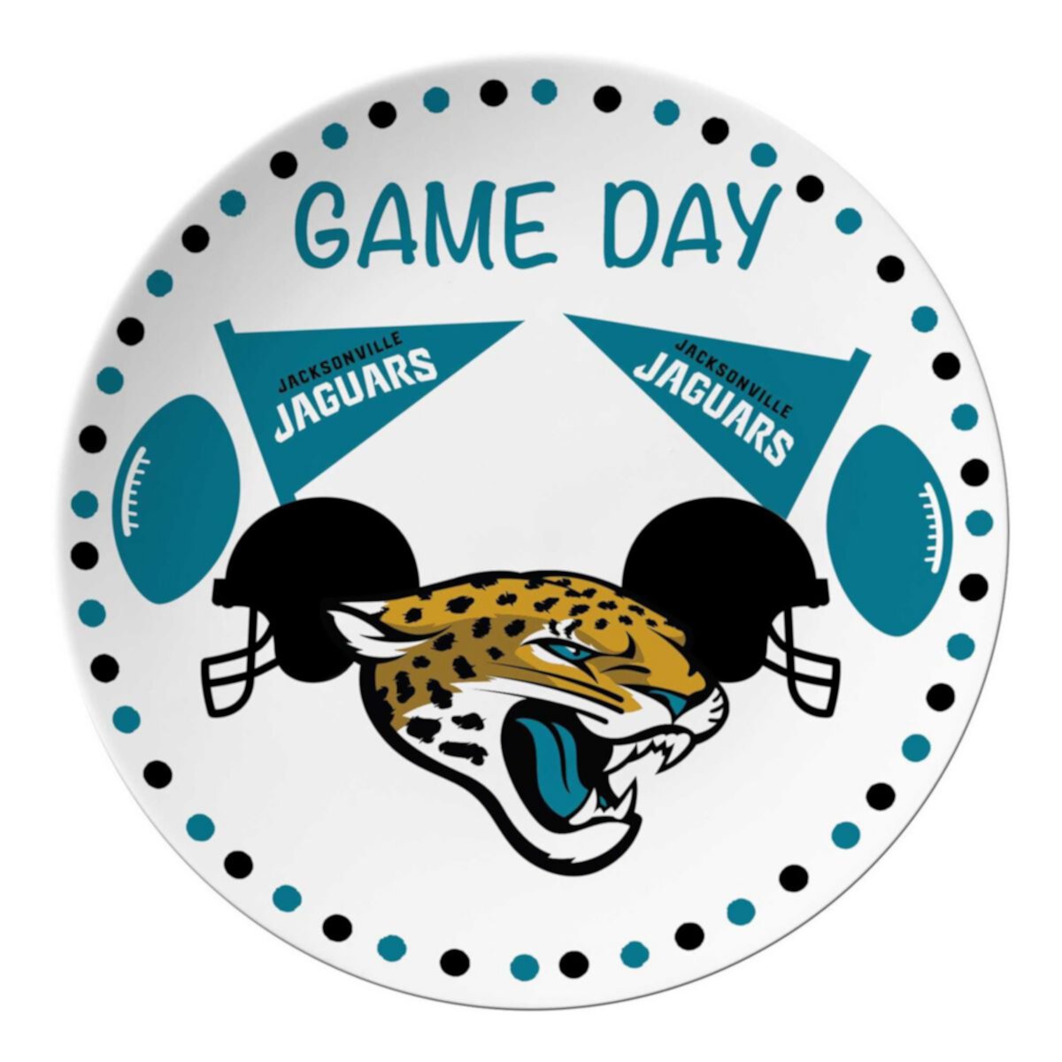 Jacksonville Jaguars Game Day Round Plate Unbranded