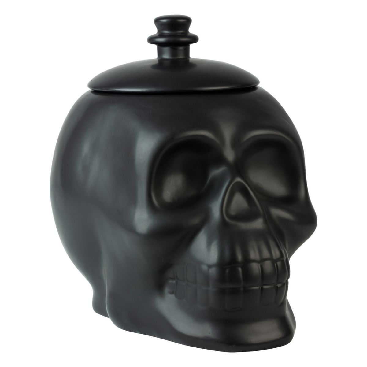 10 Strawberry Street Matte Black Ceramic Skull Cookie Jar 10 Strawberry Street