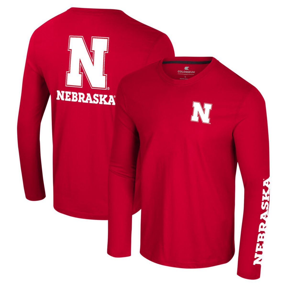 Мужская Футболка Colosseum Логотип Nebraska Huskers 3-Hit Active Blend Colosseum