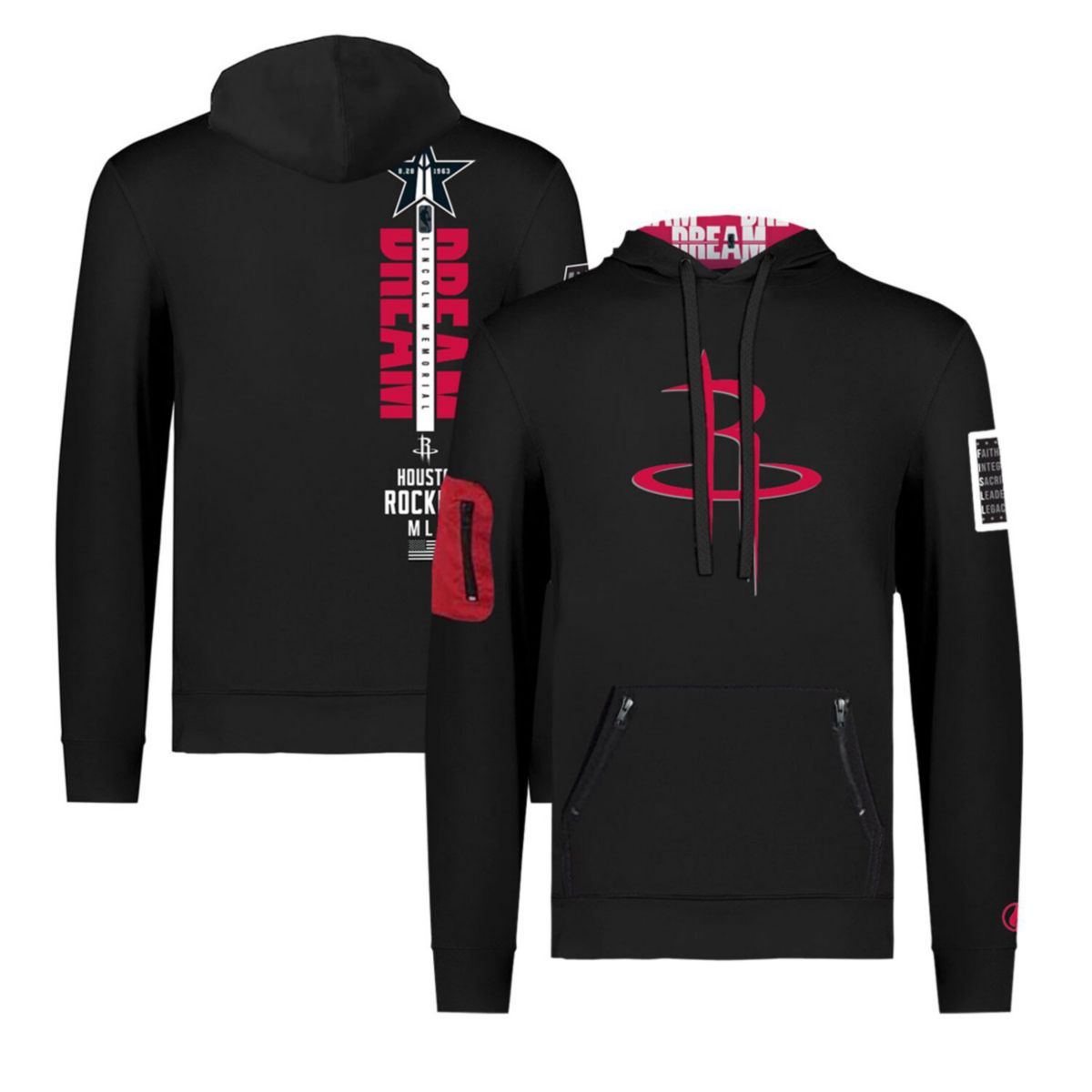 Унисекс Футболка FISLL x Black History Collection Черный Houston Rockets FISLL