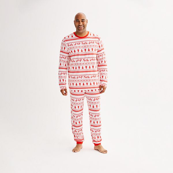 Пижама для всей семьи Cuddl Duds с полосатым новогодним принтом, 2 предмета Jammies For Your Families